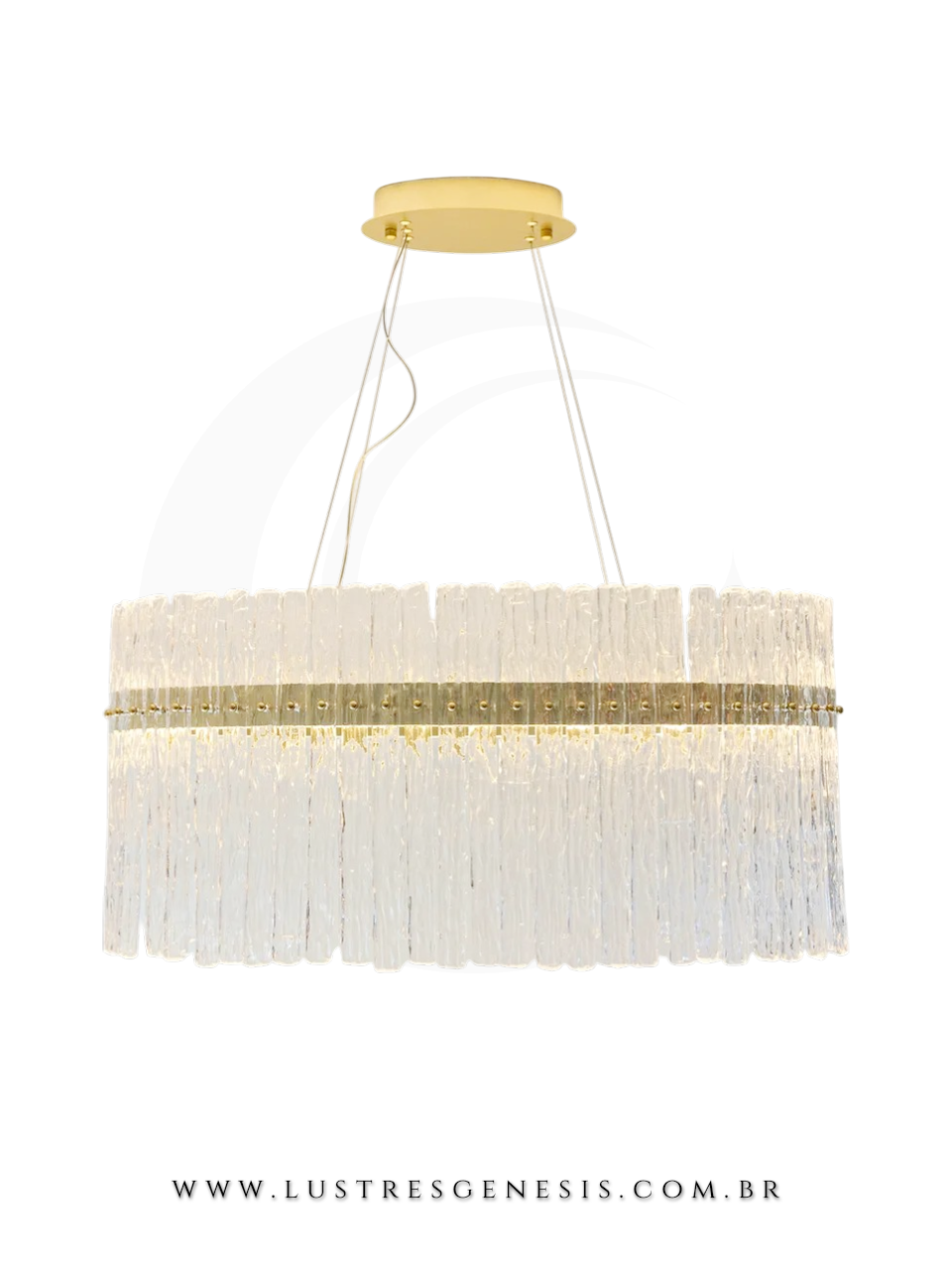 Pendente Madale Dourado com Cristais Texturizados LED